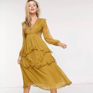 ASOS mustard yellow dress